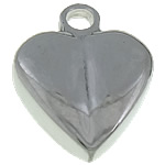 Acier inoxydable Coeur Pendentifs, couleur originale, 8x11x3mm, Trou:Environ 2mm, 100PC/sac, Vendu par sac