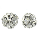 Coirníní jewelry Rhinestone, Prás, Babhta, dath platanam plátáilte, le A rhinestone grád, 11x11mm, Poll:Thart 1.2mm, 100ríomhairí pearsanta/Mála, Díolta De réir Mála