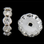 Rhinestone Spacers, Mesing, Uštipak, platine boja pozlaćen, s ocjenom Rhinestone, 17x5mm, Rupa:Približno 2.5mm, 100računala/Torba, Prodano By Torba