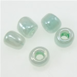 Luster glas rocailles, Rondelle, Ceylon, groen, 2x1.90mm, Gat:Ca 1mm, Verkocht door Bag