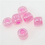 Lustered vetro conteria, perline in vetro, Cerchio, crema, rosa, 2x1.90mm, Foro:Appross. 1mm, Venduto da borsa