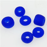 Opaque Glass Seed Beads Round solid color blue Approx 1mm Sold By Bag