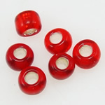 Silbereinzug Glas Rocailles, Glas-Rocailles, rund, rot, 2x1.90mm, Bohrung:ca. 1mm, verkauft von Tasche