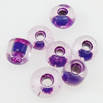 Contas de sementes de vidro forradas coloridas, Missangas de vidro, Rondelle, revestimento de cores, roxo, 2x1.90mm, Buraco:Aprox 1mm, vendido por Bag