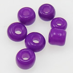 Ondoorzichtige Glas rocailles, Rondelle, purper, 2x3mm, Gat:Ca 1mm, Verkocht door Bag