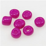 Glänzende Glas-Rocailles, Rondell, Fuchsia, 2x3mm, Bohrung:ca. 1mm, verkauft von Tasche