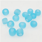 Matglas zaad kralen, Glas rocailles, Rondelle, frosted, blauw, 2x3mm, Gat:Ca 1mm, Verkocht door Bag