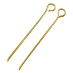 Eyepins الحديد, حديد, لون الذهب مطلي, النيكل والرصاص والكادميوم الحرة, 0.70x26mm, تقريبا 2500أجهزة الكمبيوتر/حقيبة, تباع بواسطة حقيبة