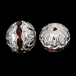 Hollow Brass Beads Drum silver color plated with rhinestone nickel lead & cadmium free Approx 2.2mm Sold By Bag