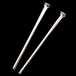 Iron headpin, Jern, sølvfarvet forgyldt, nikkel, bly & cadmium fri, 0.80x22mm, Ca. 1420pc'er/Bag, Solgt af Bag