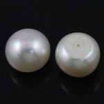 Half Vrtané kultivované sladkovodní perle, Sladkovodní Pearl, Kolo, přírodní, half-vrtané, bílý, 6.5-7mm, Otvor:Cca 0.5mm, 2700PC/KG, Prodáno By KG