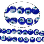 Evil Eye Lampwork karoliukai, rankų darbo, mėlynas, 12mm, Skylė:Apytiksliai 2mm, 100kompiuteriai/Krepšys, Pardavė Krepšys