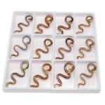 Gold Sand Lampwork Hangers, Slang, goud zand, gemengde kleuren, 65x25x11mm, Gat:Ca 6mm, 12pC's/box, Verkocht door box