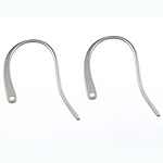 auricular de gancho de aço inoxidável, com loop, cor original, 17x13mm, 1mm, Buraco:Aprox 1mm, 20Pairs/Bag, vendido por Bag