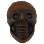 Antique akryl perler, Skull, uigennemsigtig, Imitation Antique, brun, 25.50x17.50x14mm, Hole:Ca. 2.5mm, 150pc'er/Bag, Solgt af Bag