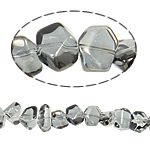 Abalorios de Cristal, Pepitas, Gris, 13-18mm, agujero:aproximado 1.2-1.5mm, longitud 15.5 Inch, 20Strandsfilamento/Grupo, Vendido por Grupo