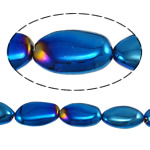 Kryształowe koraliki, Kryształ, Owal, Elektroforeza, Crystal metaliczny niebieski, 15-20mm, otwór:około 1.2-1.5mm, długość 16.5 cal, 20nici/wiele, sprzedane przez wiele