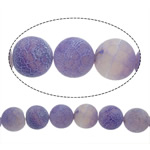 Naturlig effloresce Agate perler, Runde, lilla, 8mm, Hole:Ca. 0.8-1mm, Længde Ca. 15 inch, 10Strands/Lot, Solgt af Lot