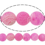 Perline naturali in agata fluorescenti, agata efflouresce, Cerchio, rosa, 8mm, Foro:Appross. 1mm, Lunghezza Appross. 15 pollice, 10Strandstrefolo/lotto, Venduto da lotto