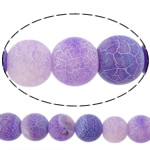 Perles agates effloresces naturelles , agate effleurant, Rond, violet, 6mm, Trou:Environ 1mm, Longueur Environ 15 pouce, 10Strandstoron/lot, Vendu par lot