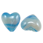 Belagte Lampeperler, Lampwork, Heart, forgyldt, 20x15mm, Hole:Ca. 2mm, 100pc'er/Bag, Solgt af Bag