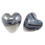 Belagte Lampeperler, Lampwork, Heart, forgyldt, 20x15mm, Hole:Ca. 2mm, 100pc'er/Bag, Solgt af Bag