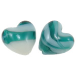 Belagte Lampeperler, Lampwork, Heart, forgyldt, 20x15mm, Hole:Ca. 2mm, 100pc'er/Bag, Solgt af Bag