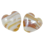 Plated Χάντρες Lampwork, Γυάλινα, Καρδιά, επιχρυσωμένο, 20x15mm, Τρύπα:Περίπου 2mm, 100PCs/τσάντα, Sold Με τσάντα