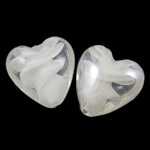 Abalorios de Murano Chapados, Cristal de murano, Corazón, 21x19.50x12.50mm, agujero:aproximado 2mm, 100PCs/Bolsa, Vendido por Bolsa