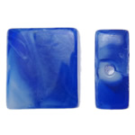 Abalorios de Cristal Murano hecho a mano, Cristal de murano, Rectángular, azul, 16x14x6.50mm, agujero:aproximado 2mm, 100PCs/Bolsa, Vendido por Bolsa