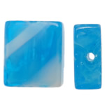 Perline di vetro Murano fatte a mano, vetro lavorato, Rettangolo, fatto a mano, blu, 16x14x6.50mm, Foro:Appross. 2mm, 100PC/borsa, Venduto da borsa