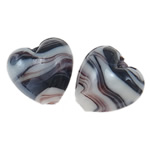 Belagte Lampeperler, Lampwork, Heart, forgyldt, 16x10mm, Hole:Ca. 2mm, 100pc'er/Bag, Solgt af Bag