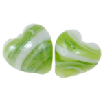 Belagte Lampeperler, Lampwork, Heart, forgyldt, 16x10mm, Hole:Ca. 2mm, 100pc'er/Bag, Solgt af Bag