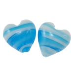 Belagte Lampeperler, Lampwork, Heart, forgyldt, 16x10mm, Hole:Ca. 2mm, 100pc'er/Bag, Solgt af Bag