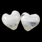 Belagte Lampeperler, Lampwork, Heart, forgyldt, 16x10mm, Hole:Ca. 2mm, 100pc'er/Bag, Solgt af Bag