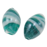 Plattierte Lampwork Perlen, oval, 18x12mm, Bohrung:ca. 2mm, 100PCs/Tasche, verkauft von Tasche