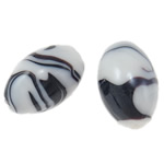 Plated Χάντρες Lampwork, Γυάλινα, Ωοειδής, επιχρυσωμένο, 18x12mm, Τρύπα:Περίπου 2mm, 100PCs/τσάντα, Sold Με τσάντα