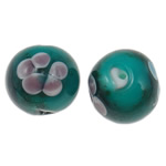 lampwork حبات الرمل الذهبية, امبورك, جولة, الرمال الذهبية, 16mm, حفرة:تقريبا 1.5mm, 100أجهزة الكمبيوتر/حقيبة, تباع بواسطة حقيبة