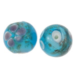 Бусины Lampwork с золотым песком, Лэмпворк, Круглая, золотой песок, 16mm, отверстие:Приблизительно 1.5mm, 100ПК/сумка, продается сумка