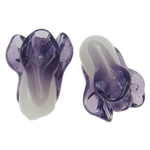 Perline di vetro Murano fatte a mano, vetro lavorato, Verdura, fatto a mano, viola, 21x16mm, Foro:Appross. 3.5mm, 100PC/borsa, Venduto da borsa