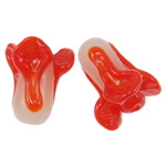 Handgemaakte Lampwork Beads, Groente, rood, 19x13mm, Gat:Ca 2.5mm, 100pC's/Bag, Verkocht door Bag