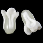 Perline di vetro Murano fatte a mano, vetro lavorato, Verdura, fatto a mano, bianco, 19x13mm, Foro:Appross. 2.5mm, 100PC/borsa, Venduto da borsa