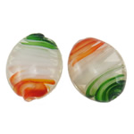 Handgewickelte Perlen, Lampwork, oval, handgemacht, 22x18x9mm, Bohrung:ca. 2mm, 100PCs/Tasche, verkauft von Tasche