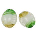 Handgewickelte Perlen, Lampwork, oval, handgemacht, 22x18x9mm, Bohrung:ca. 2mm, 100PCs/Tasche, verkauft von Tasche