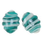 Plattierte Lampwork Perlen, oval, 20x14.50x9mm, Bohrung:ca. 1.5mm, 100PCs/Tasche, verkauft von Tasche