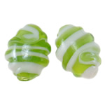 Plattierte Lampwork Perlen, oval, 20x14.50x9mm, Bohrung:ca. 1.5mm, 100PCs/Tasche, verkauft von Tasche