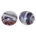 Perles murano plaquées, chalumeau, Plat rond, Plaquage normal, 20x21x11mm, Trou:Environ 2mm, 100PC/sac, Vendu par sac