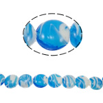 Plated Χάντρες Lampwork, Γυάλινα, Flat Γύρος, επιχρυσωμένο, 20x21x11mm, Τρύπα:Περίπου 2mm, 100PCs/τσάντα, Sold Με τσάντα