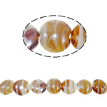 Plated Χάντρες Lampwork, Γυάλινα, Flat Γύρος, επιχρυσωμένο, 20x21x11mm, Τρύπα:Περίπου 2mm, 100PCs/τσάντα, Sold Με τσάντα