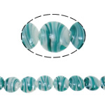 Plated Χάντρες Lampwork, Γυάλινα, Flat Γύρος, επιχρυσωμένο, 20x21x11mm, Τρύπα:Περίπου 2mm, 100PCs/τσάντα, Sold Με τσάντα